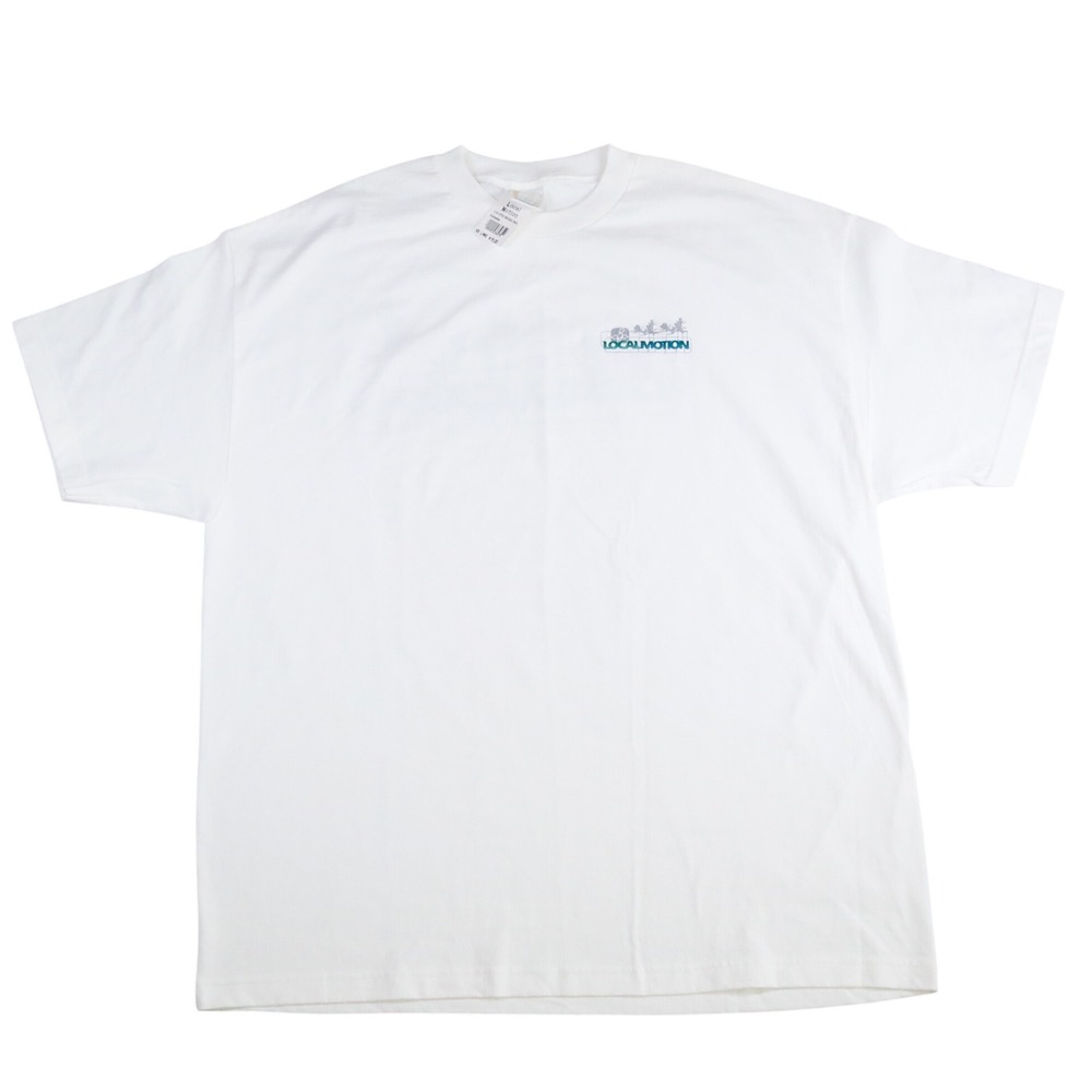 Vintage Deadstock Local Motion Surf T-Shirt Mens‎ 2XL White Palm Tree Hawaii Tee